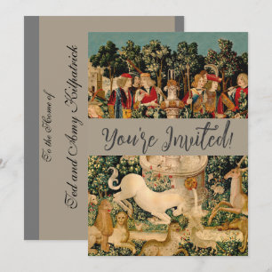Medieval Unicorn Tapestries Print: Met Cloisters Invitation