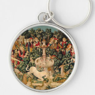 Medieval Unicorn Tapestries Print: Met Cloisters Keychain