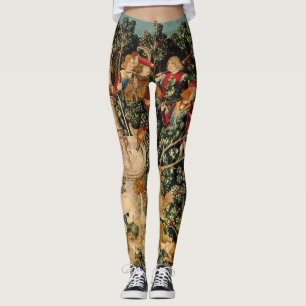 Medieval Unicorn Tapestries Print: Met Cloisters Leggings