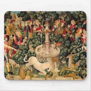 Medieval Unicorn Tapestries Print: Met Cloisters Mouse Pad