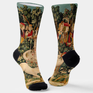 Medieval Unicorn Tapestries Print: Met Cloisters Socks