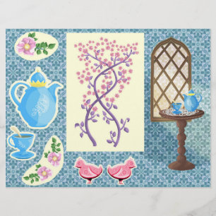 Medieval vibes painted scrapbook paper