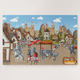 Medieval Village Castle Knights  Jigsaw Puzzle