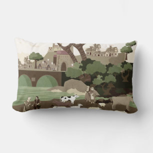 Medieval Village Lumbar Pillow