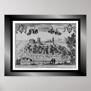 Medieval Village Map Castelnuovo ~ Italy ~    Poster