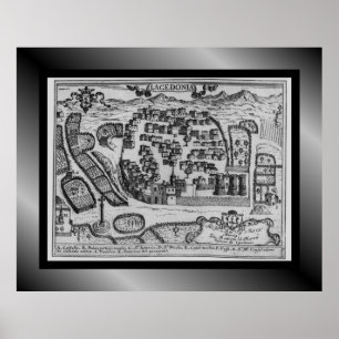 Medieval Village Map ~ Lacedonia ~ Italy~    Poster
