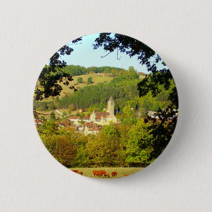 Medieval Village of Plazac Badge 2 Inch Round Button