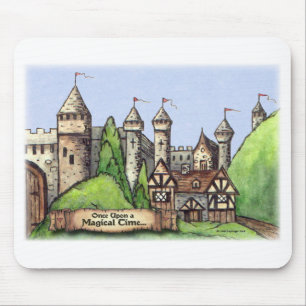 Medieval Village Painting Mouse Pad