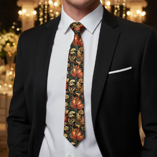 Medieval Vintage Elegance Floral Pattern  Tie