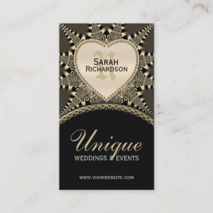 Médiéval Vintage Gold Unique Mariage Carte de visi