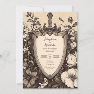 Medieval Vintage Sword and Shield Invitation