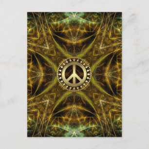 Medieval Visions Golden Peace Symbol Postcard