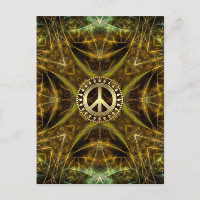 Medieval Visions Golden Peace Symbol Postcard (Front)