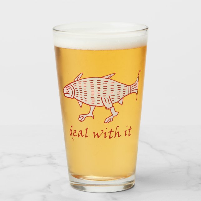 Medieval Walking Fish Glass Tumbler (Front Filled)