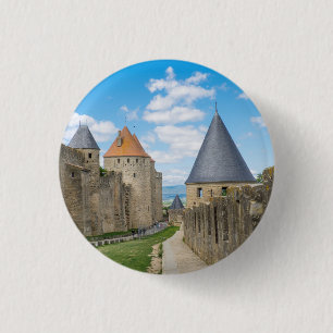 Medieval Walls of Carcassonne 1 Inch Round Button