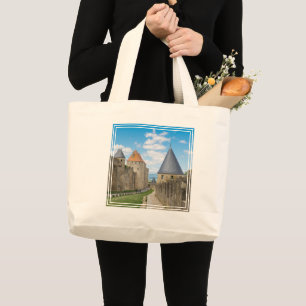 Medieval Walls of Carcassonne Large Tote Bag
