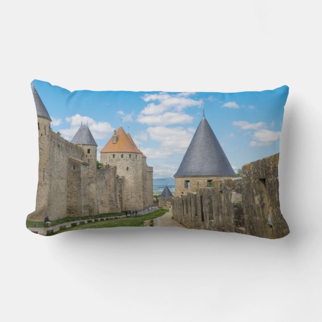 Medieval Walls of Carcassonne Lumbar Pillow (Front)