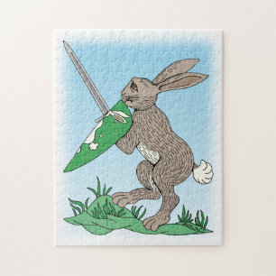 Medieval Warrior Rabbit Jigsaw Puzzle