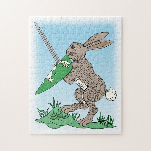 Medieval Warrior Rabbit Jigsaw Puzzle (Vertical)