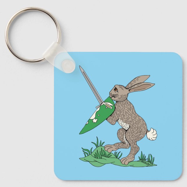 Medieval Warrior Rabbit Keychain (Front)