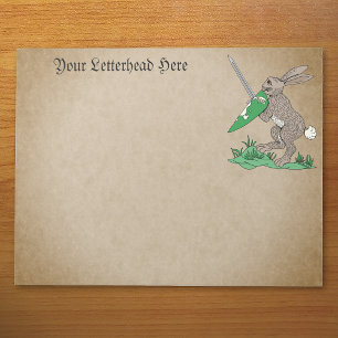 Medieval Warrior Rabbit Notepad