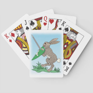 Medieval Warrior Rabbit Playing Cards