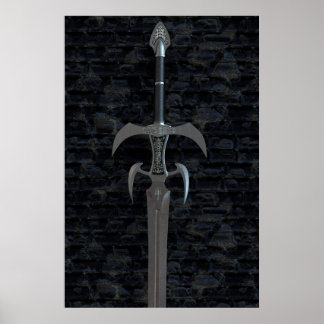 Medieval weapons. Ancient sword Poster