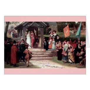 Medieval Wedding Bride Groom antique painting