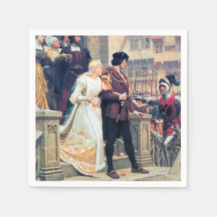 Medieval Wedding Bride Groom Knight painting Napkin