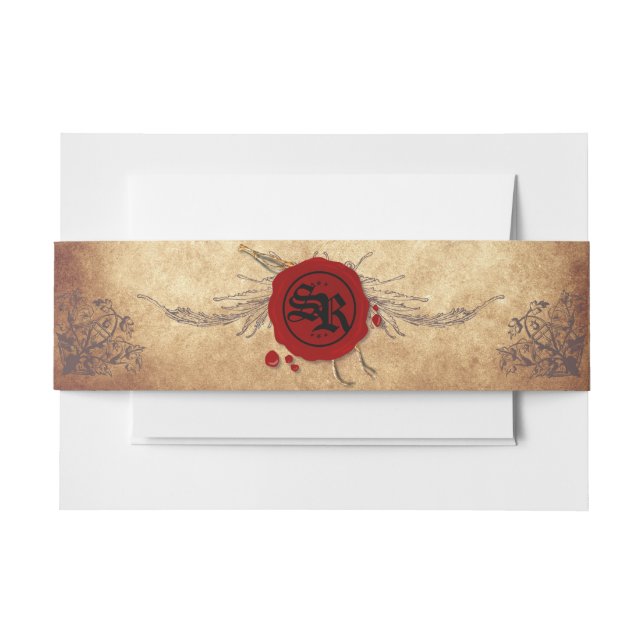 Medieval Wedding invitation belly band (Front Example)