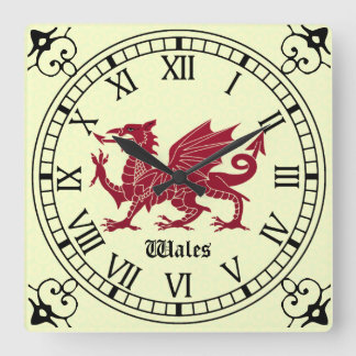 Medieval Welsh Dragon Wall Clock - Roman Numerals
