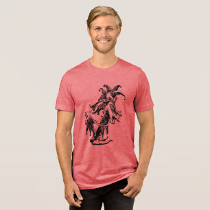 Medieval Whimsy Meets Classic Charm Vintage Jester Tri-Blend Shirt