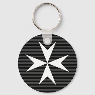 Medieval white cross Order of St John (UK) Keychain