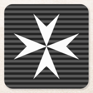 Medieval white cross   Order of St John (UK) Square Paper Coaster