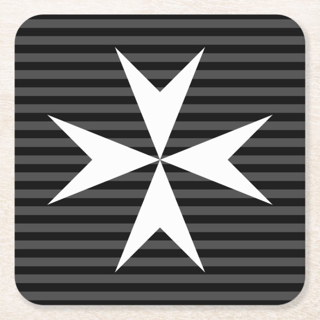 Medieval white cross | Order of St John (UK) Square Paper Coaster (Front)