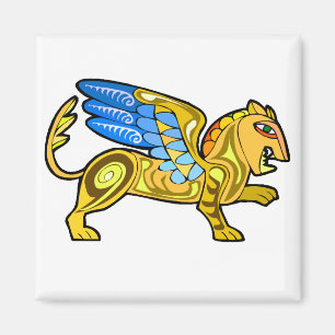 Medieval Winged Lion Gryphon Magnet