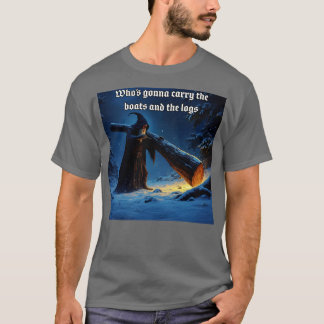 Medieval Wizard rying Logs T-Shirt
