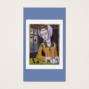 Medieval woman writing a letter