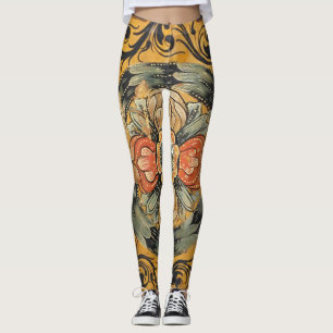 medieval wood painting art vintage old Gothic hist Leggings