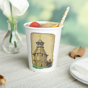 Medieval Wooden Watchtower and Fortress Paper Cups