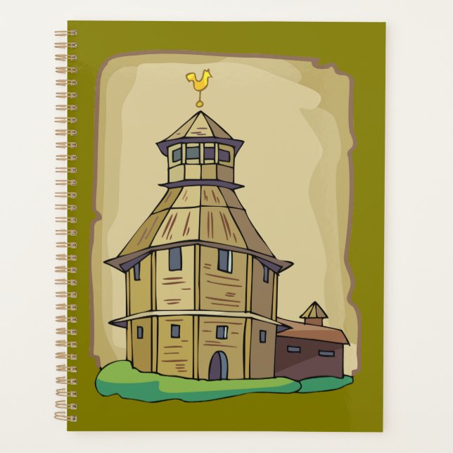 Medieval Wooden Watchtower and Fortress Planner (Front)