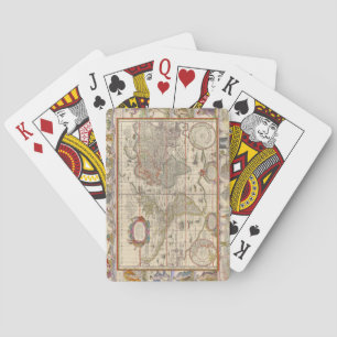 Medieval World Map (by Willem Blaeu) Playing Cards