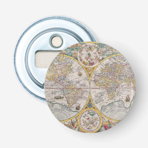 Medieval World Map From 1525 Bottle Opener