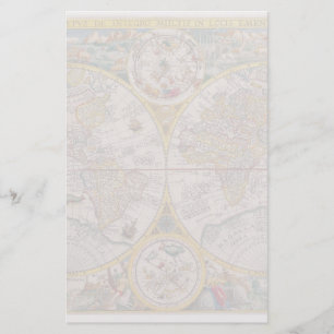 Medieval World Map From 1525 Stationery