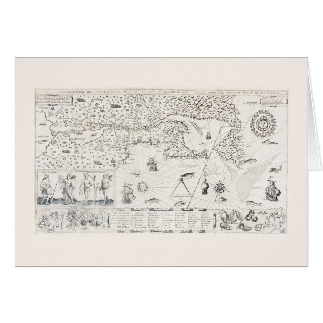 Medieval World map Quebec Nouvelle-France America (Front Horizontal)