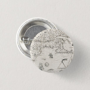 Medieval World map Quebec Nouvelle-France America 1 Inch Round Button