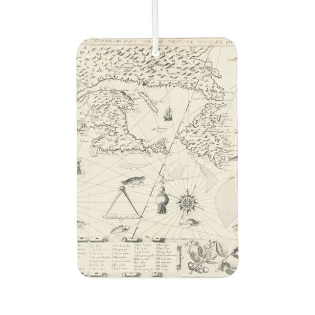 Medieval World map Quebec Nouvelle-France America Air Freshener (Front)