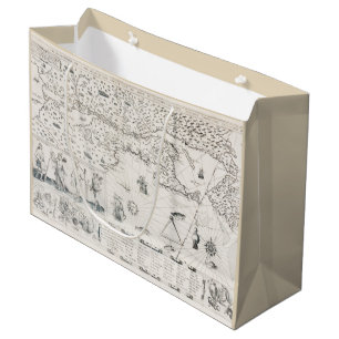 Medieval World map Quebec Nouvelle-France America Large Gift Bag