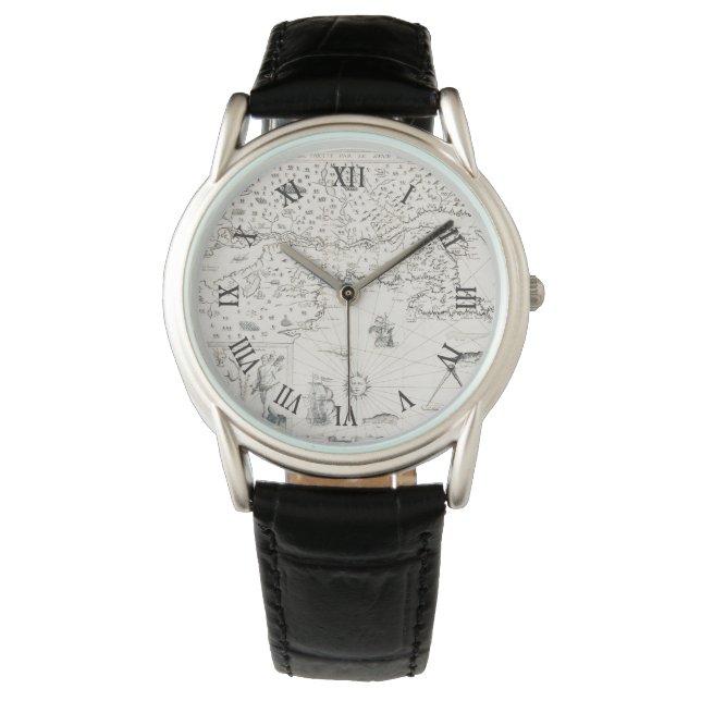 Medieval World map Quebec Nouvelle-France America Watch (Front)