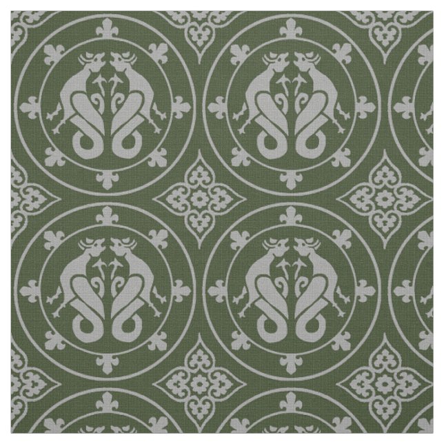 Medieval Wyverns Fabric (Swatch)